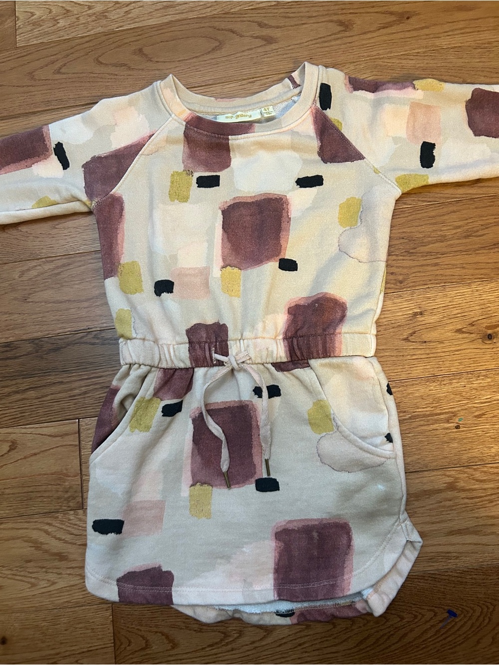 Soft Gallery Sweatshirt Dress Girls 4T Green Drawstring Long Sleeve